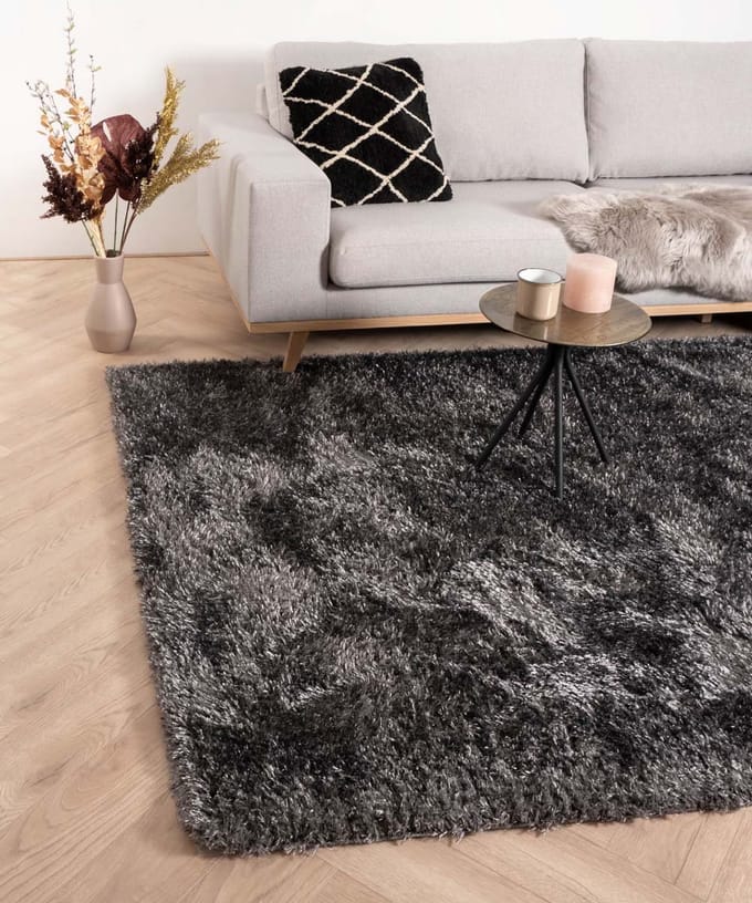 Hoogpolig vloerkleed velours Posh - grijs 80x150
