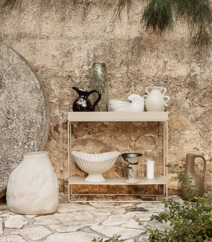Ferm Living - Flores Vaas - sand/black - beige