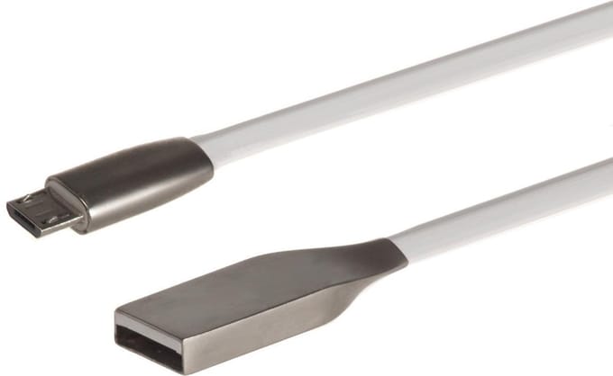Maclean MCTV-833W 1m wit micro USB-kabel metalen afwerking