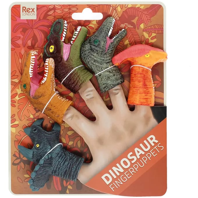 Vingerpoppetjes dieren Rex London Dinosaur (x5)