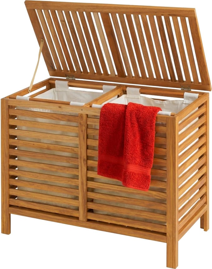 Wasmand 2 vakken - 150 liter - hout