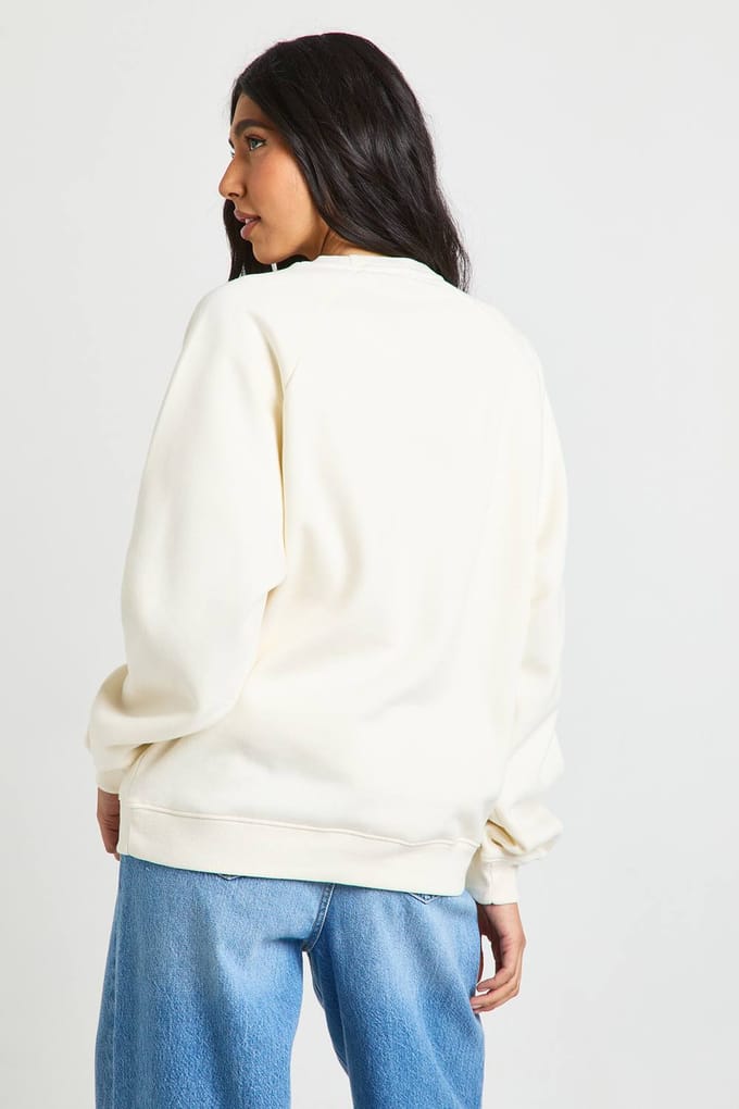 boohoo Dames Lange Raglan Naad Oversized Sweatshirt | Ecru | Maat: Medium
