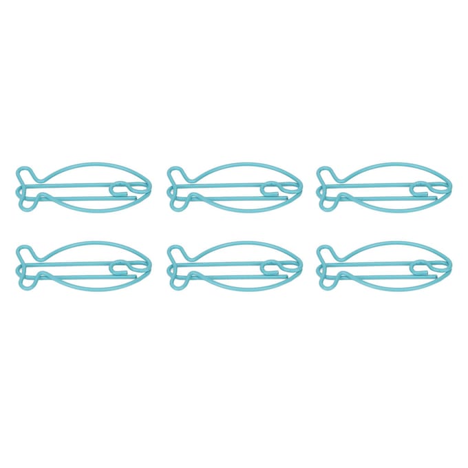 100 stuks Vormgegeven Paperclips Visvorm Metaal Draagbaar Kantoorclips voor Bestandsclassificatie Document blue