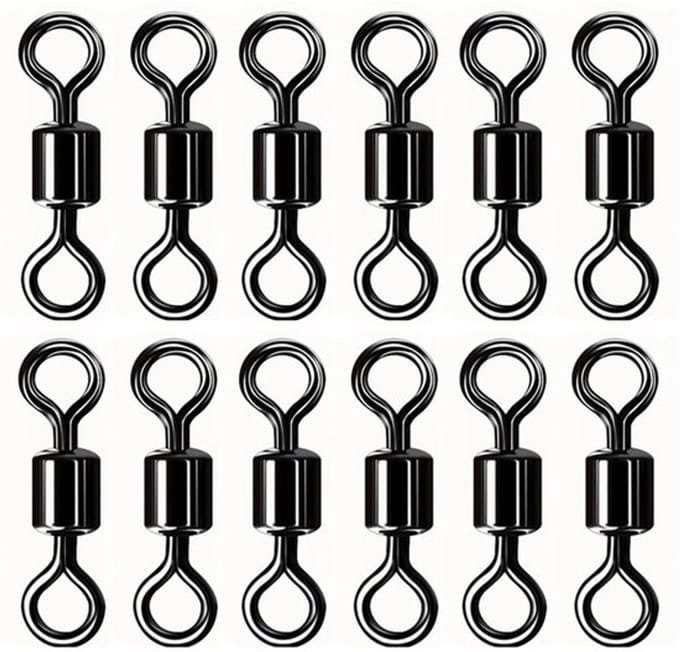 Allecto - Rolling Vissen Swivels - Hoge Sterkte - Zwart - Vissen