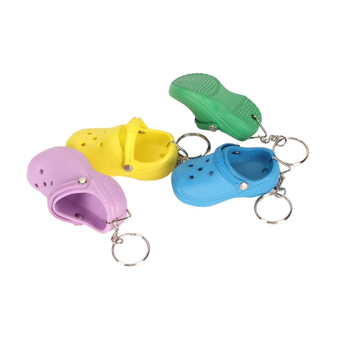 Mini Porte-clés Chaussure à Trous Décoratif Léger Réutilisable Porte-clés Mignon Pantoufle pour Sac Sac à Dos Voiture blue