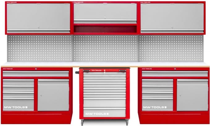 Werkplaatsmeubilair 3,3M met gereedschapswagen MW Tools PRACO355W