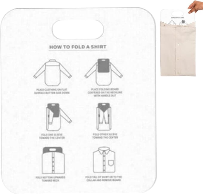 Kleding vouwplank - Kledingmap organizer - Kleding netjes vouwen - Met ophanggat - 305 x 253 cm - Wit