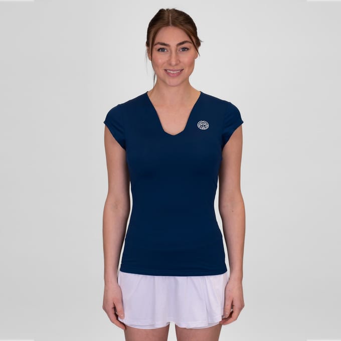 BIDI BADU Crew V-Neck T-shirt Dames-Donkerblauw