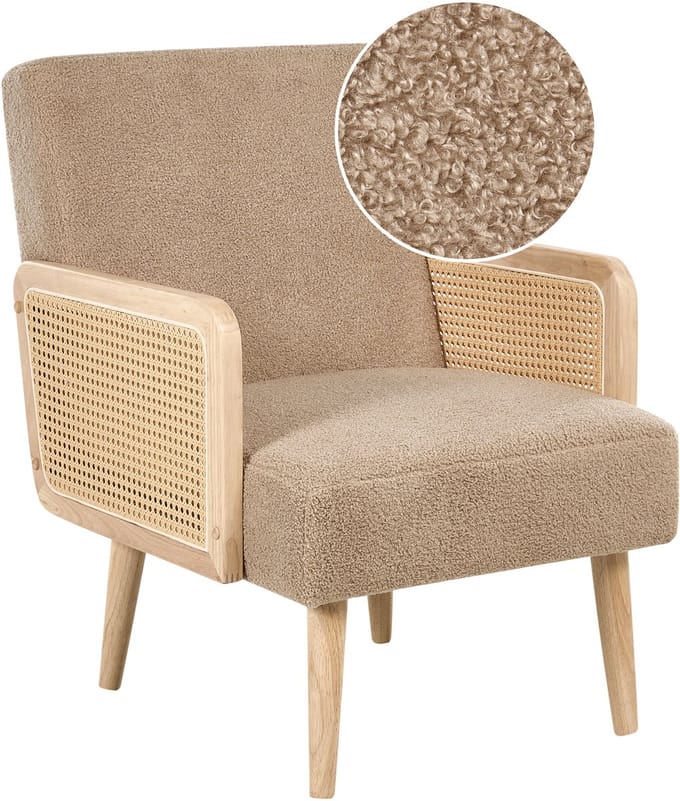 HOJBY - Fauteuil - Zandbeige - Bouclé