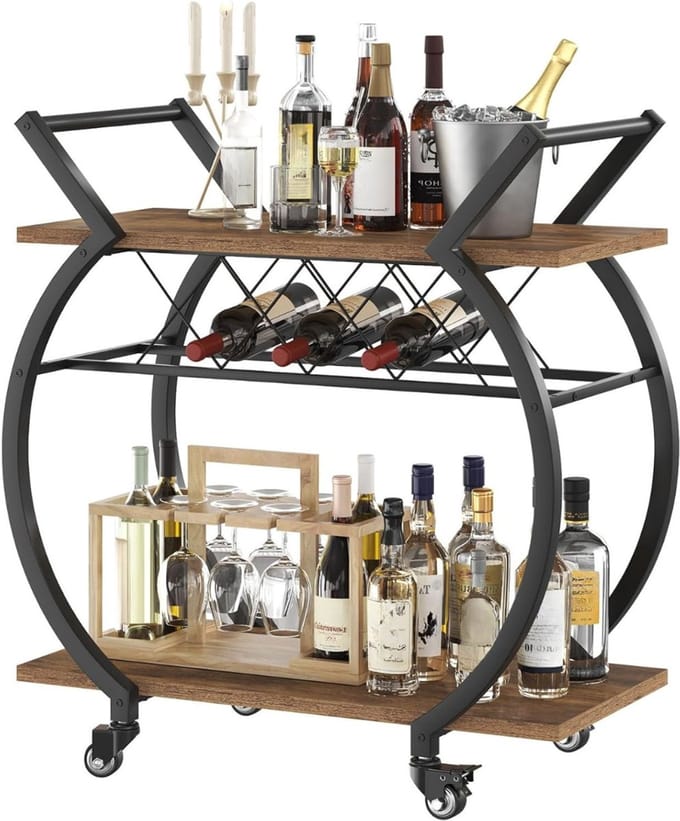 REN® Barkast - Drankkast - Barmeubel - ‎‎Rustiek Bruin- 41cm x 76cm x 84cm