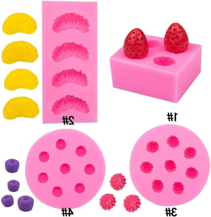 Solidchoice - Set van 4 Fruitvormige Siliconen Mallen