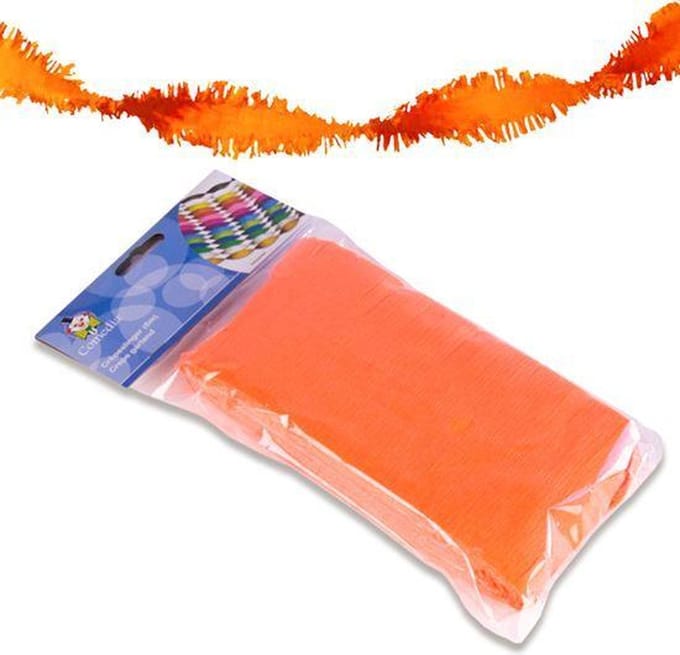 Slinger Crepe Papier Oranje - 6 meter