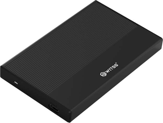Switss® - 2,5 inch HDD/SSD Behuizing - USB-C & USB-A - UASP SATA III - 4TB - Zwart
