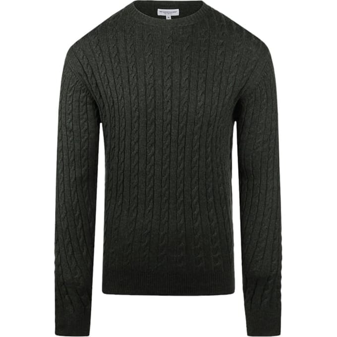 McGregor Cable Crew Neck Sweater Dark Sage Maat: 3XL | Sweaters Outlet | Heren | Groen