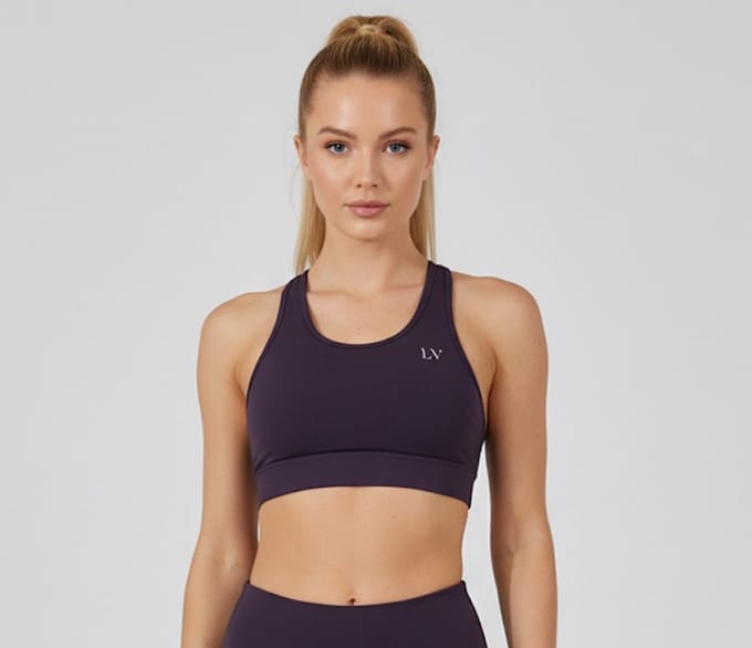 La V Sportbh racerback van mesh donkerpaars M