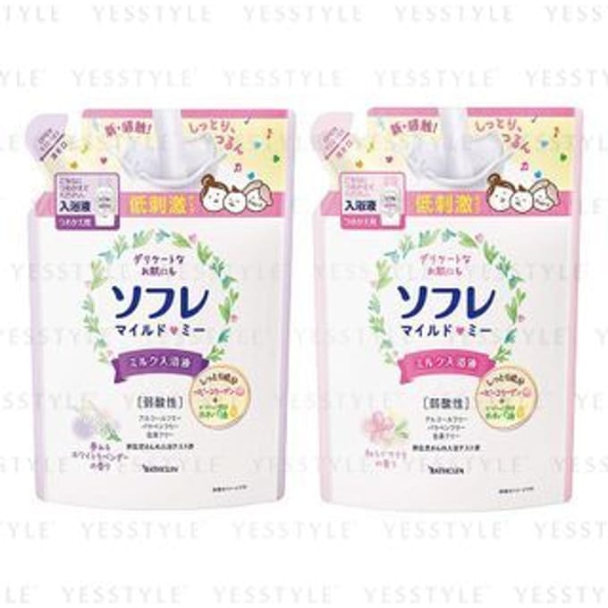 BATHCLIN - Sofre Mild Me Milk Bath Liquid Refill 600ml - 2 Types Relaxing Sakura