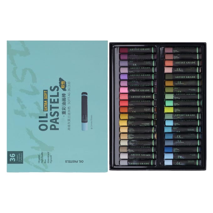 36 Kleuren Zachte Oliepastels Geavanceerd Grijs Zware Kleur Dikke Delicate Textuur Sterke Hechting blue