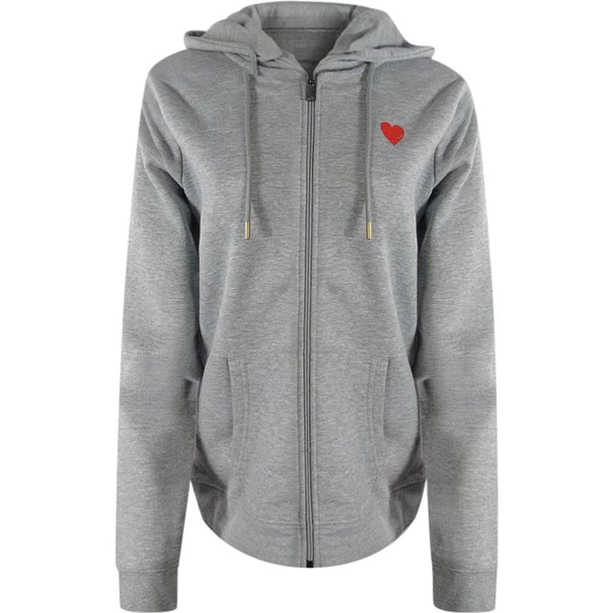 Love Moschino Dames/Dames Hart Katoen Full Zip Hoodie (Grijs/Rood)