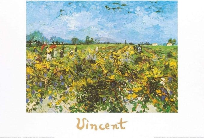 Kunstdruk Vincent Van Gogh - The Green Vineyard 70x50cm