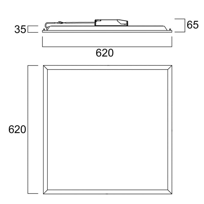 Sylvania LED-inbouwpaneel QUANTUM, wit, 62 x 62 cm, DALI, 26 W, UGR19, IP54