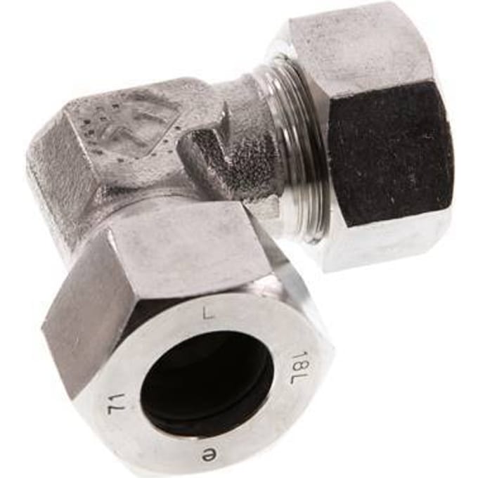 18L RVS Elbow 90deg Snijring 315 Bar DIN 2353 - FL2E-C-ST-18-L