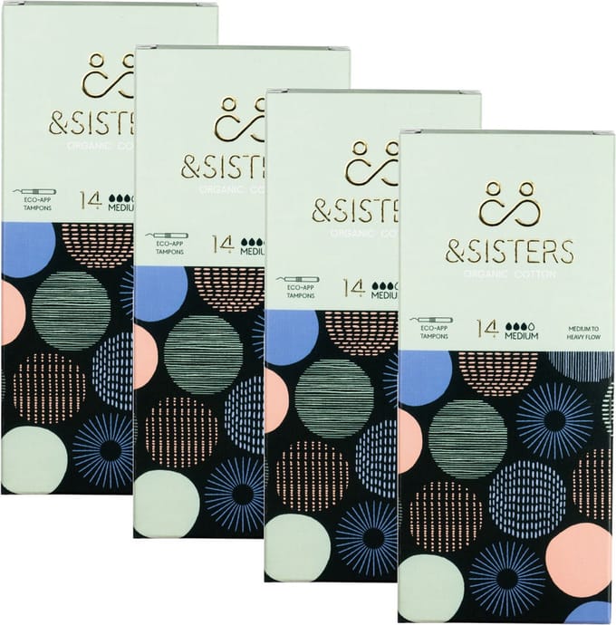 &SISTERS – Eco-Applicator Tampons – Medium – 4 pak – Biologisch Katoen