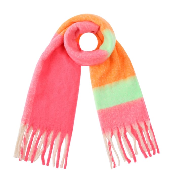 Sjaal met blokken | Roze Oranje | Yehwang
