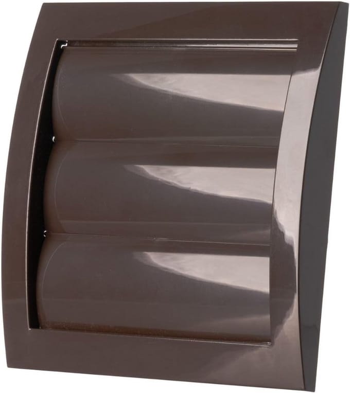 Ventilatierooster met Lamellen en Insectenbescherming - Bruin - 150 x 150 mm