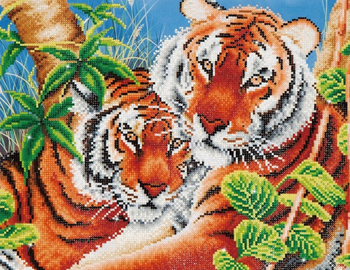 Diamond Dotz® Tender Tigers - Diamond Painting (60x45 cm)