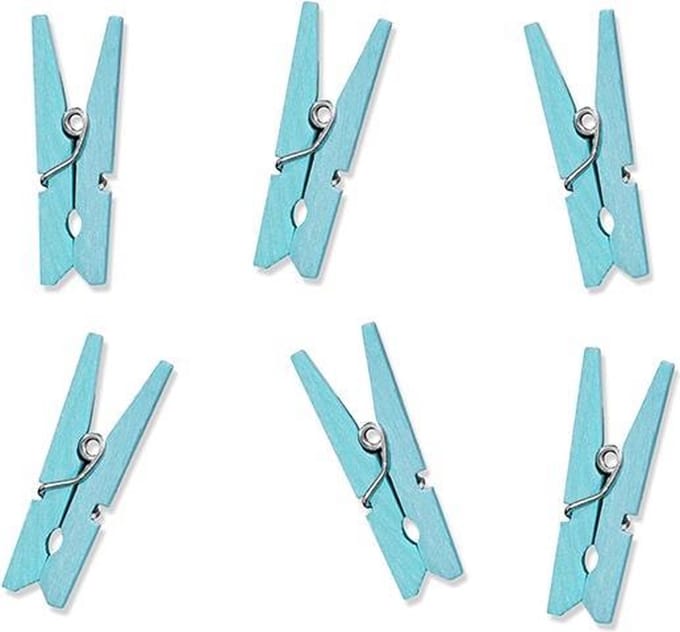Partydeco - Knijpers licht blauw (20st)