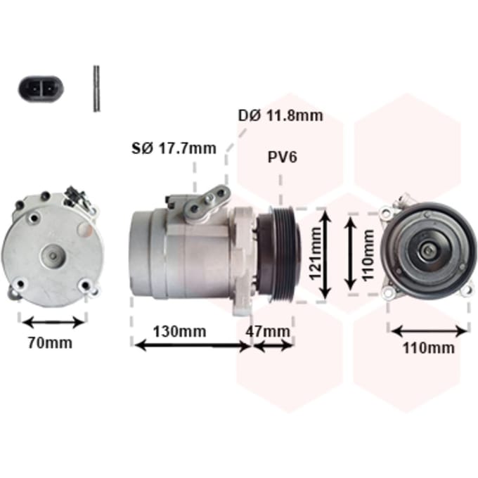 Van Wezel - AIRCO COMPRESSOR VOOR CHEVROLET CAPTIVA 2006-2011 4803455