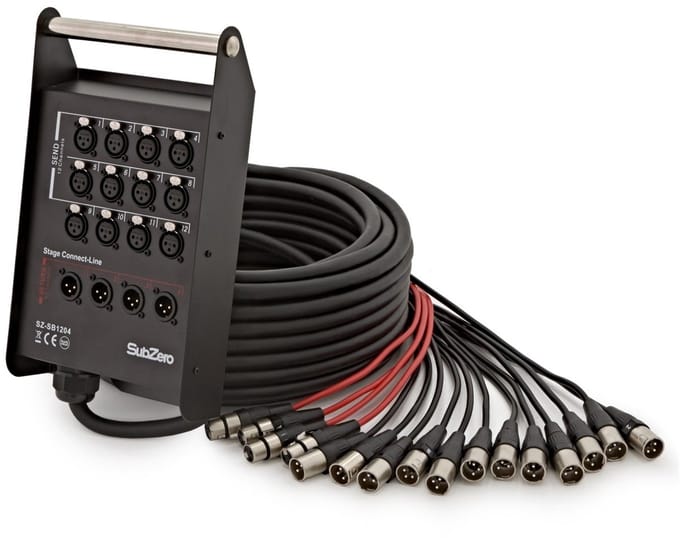 SubZero 16 Channel Stage Box, 12 In / 4 Out, 25m