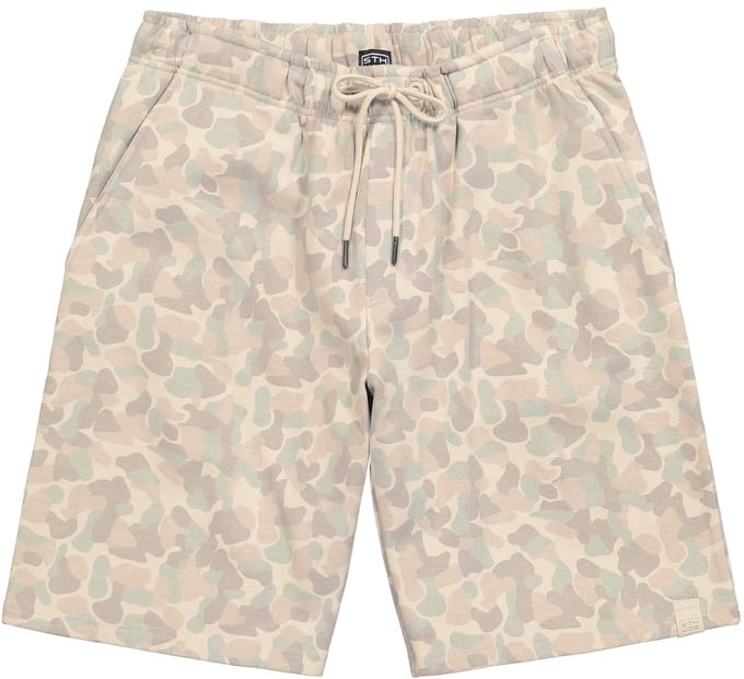 STHUGE - Heren - Sweatbermuda patroon Relaxed Fit - Zacht graniet - Maat L
