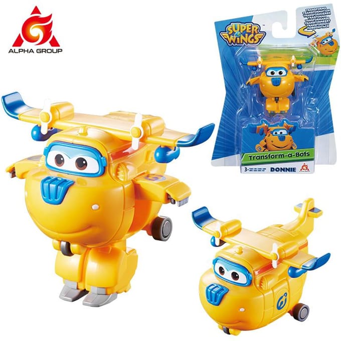 Super Wings Mini Dizzy Transform Robot naar Vliegtuig in 3 Stappen 2 Inch Vervorming Actiefiguren 2 Modi Transformerende Kinderspeelgoed blue