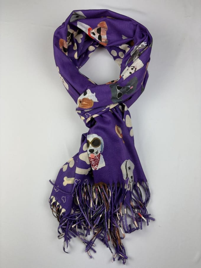 Leuke honden sjaal in 7 kleuren 30% katoen / 70% viscose