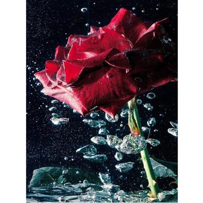 Peinture diamant 5D fleur Rose, broderie diamant au point de croix 20X30CM brown