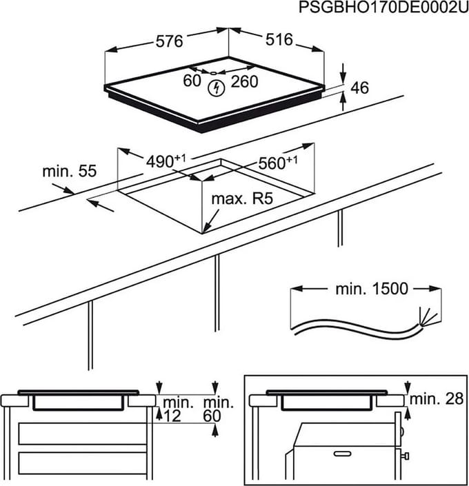 AEG | IKE64441XB | inbouw inductie kookplaat | 60 cm | Bridge functie