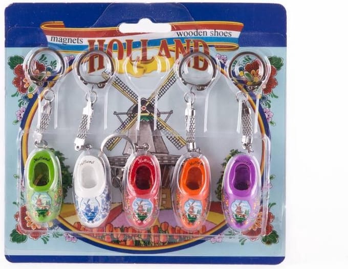 5x Sleutelhanger Klomp Enkel In Blister Holland - Souvenir