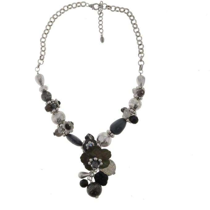 Behave - Ketting - Dames - Bloemvorm Kralen - Natuursteen - 63 cm