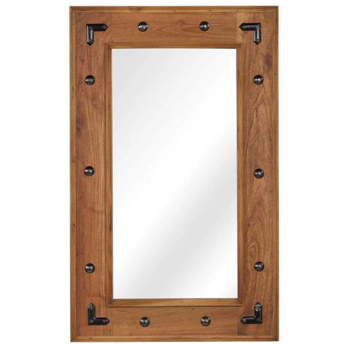 vidaXL - Spiegel - 50x80 - cm - massief - acaciahout
