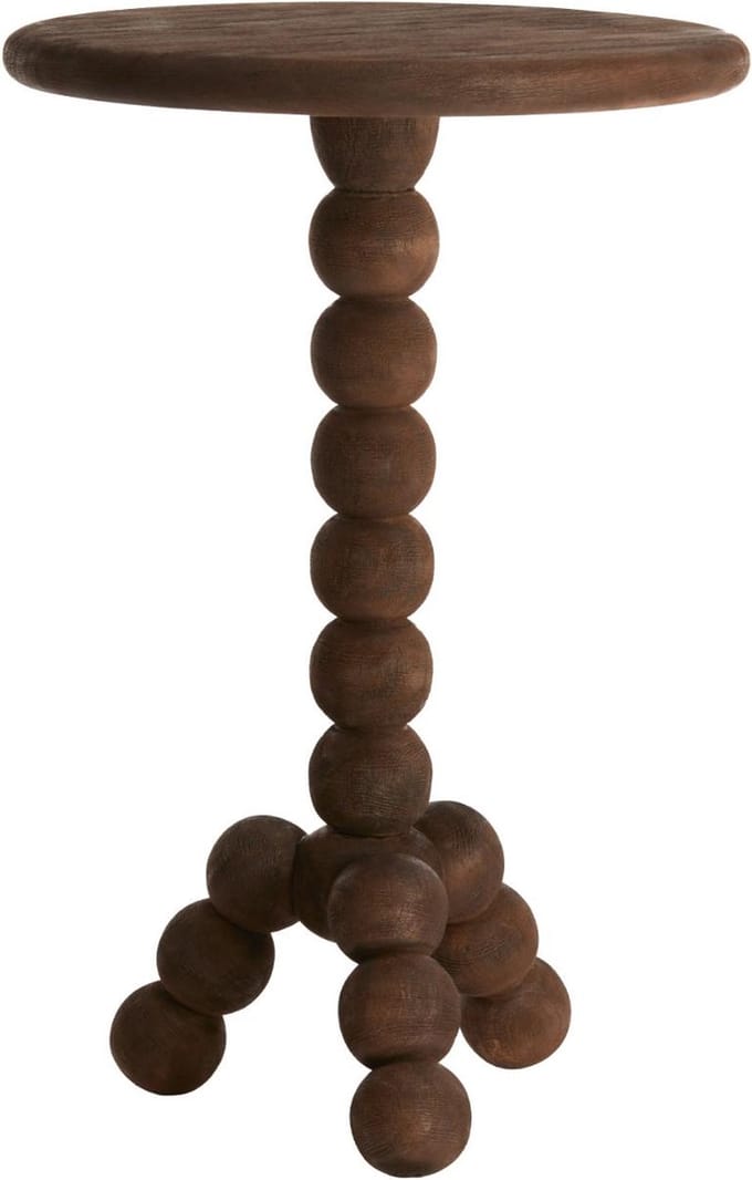 Light & Living Bijzettafel Veglio - Donkerbruin - Ø35cm - Modern