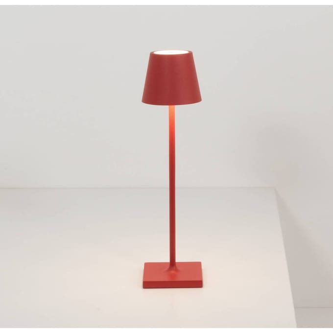 Zafferano Poldina micro acculamp IP65 rood