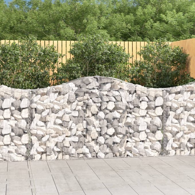 vidaXL - Schanskorven - 8 - st - gewelfd - 200x30x100/120 - cm - ijzer