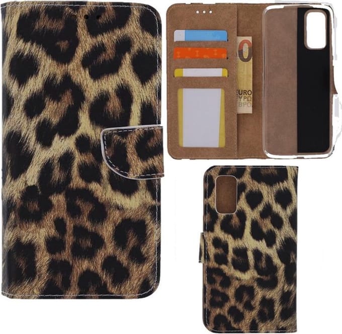 Portemonnee Book Case Hoesje Geschikt voor: Oppo A96 - Luipaard Print