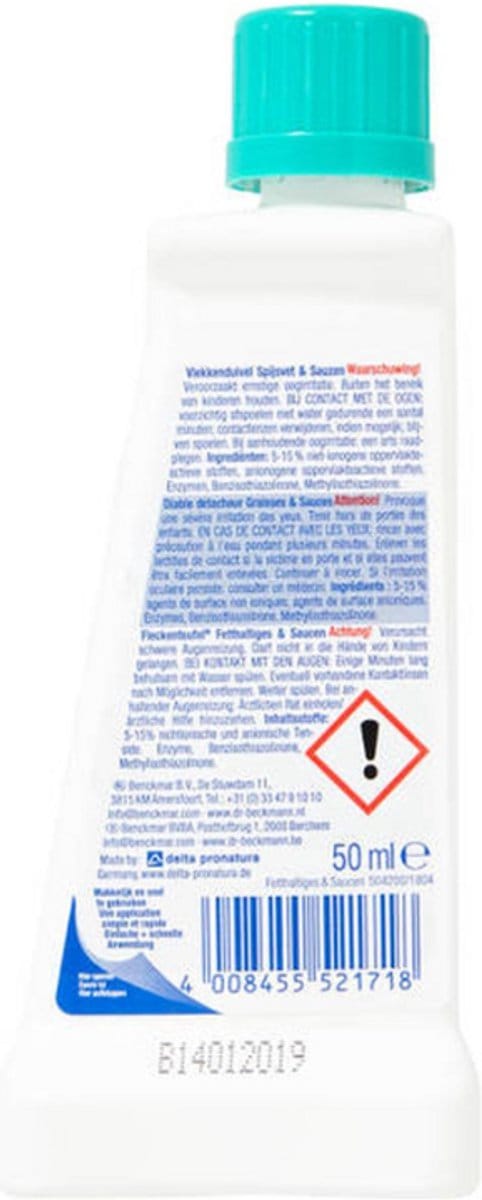 Dr. Beckmann Vlekkenduivel Spijsvet & Sauzen 6 x 50 ml