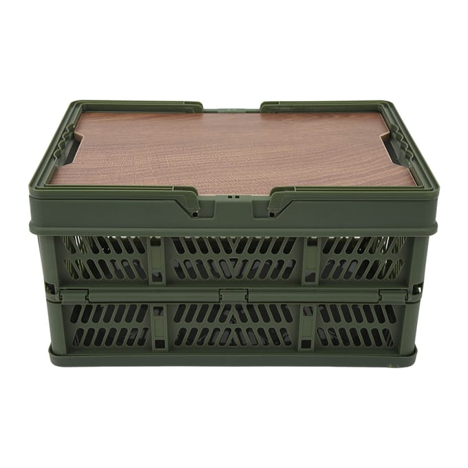 Kampeerpicknickmand Opvouwbaar Grote Capaciteit Multifunctioneel Handheld Kampeer Opbergmand Kampeer Opbergdoos Medium green