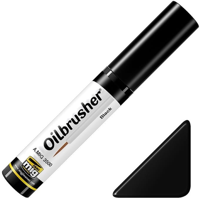 AMMO by Mig Jimenez Hobbyverf Enamel verf - MIG 3500 Oilbrusher Black Oilbrusher(s) - 10 ml