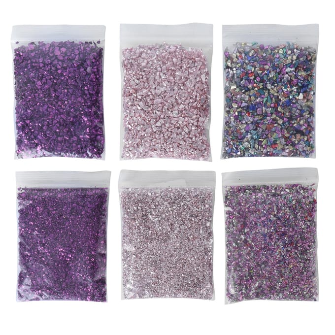 Geplette glas schijnt DIY onregelmatige glaschips vulmiddel glitter ambachtelijke hars decoratie white