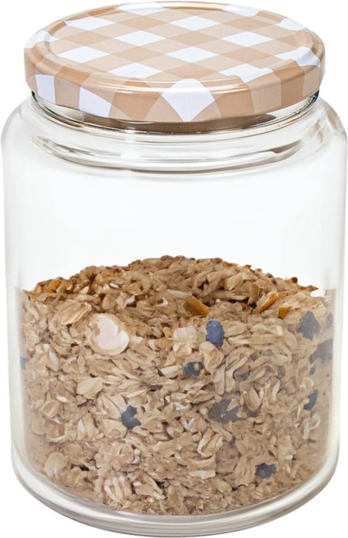 Hega Hogar Weckpot/voorraadpot Classico - 1012 ml - kunststof - draaideksel - beige - D10 x H14 cm