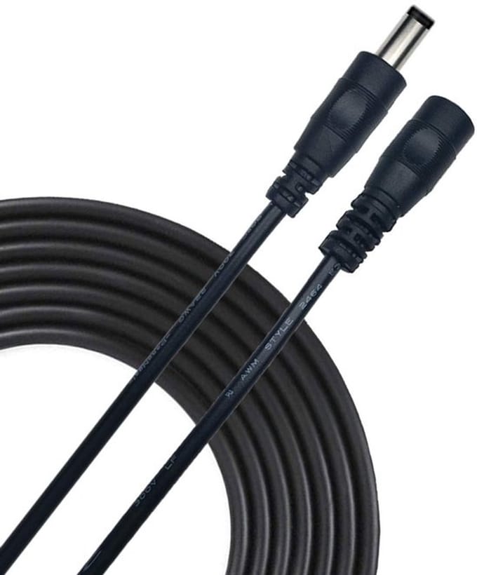 Allecto - Verlengkabel 2 m - Dc aansluitkabel - Voeding - Zwart